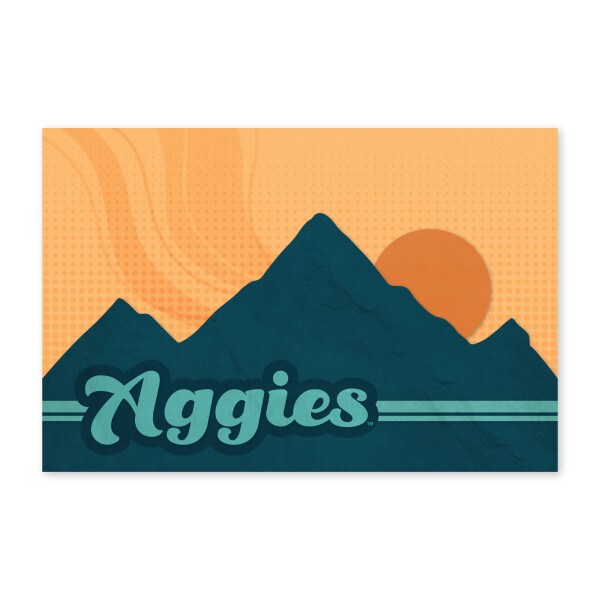 Aggies Mountain Sunrise Vibrant Postcard